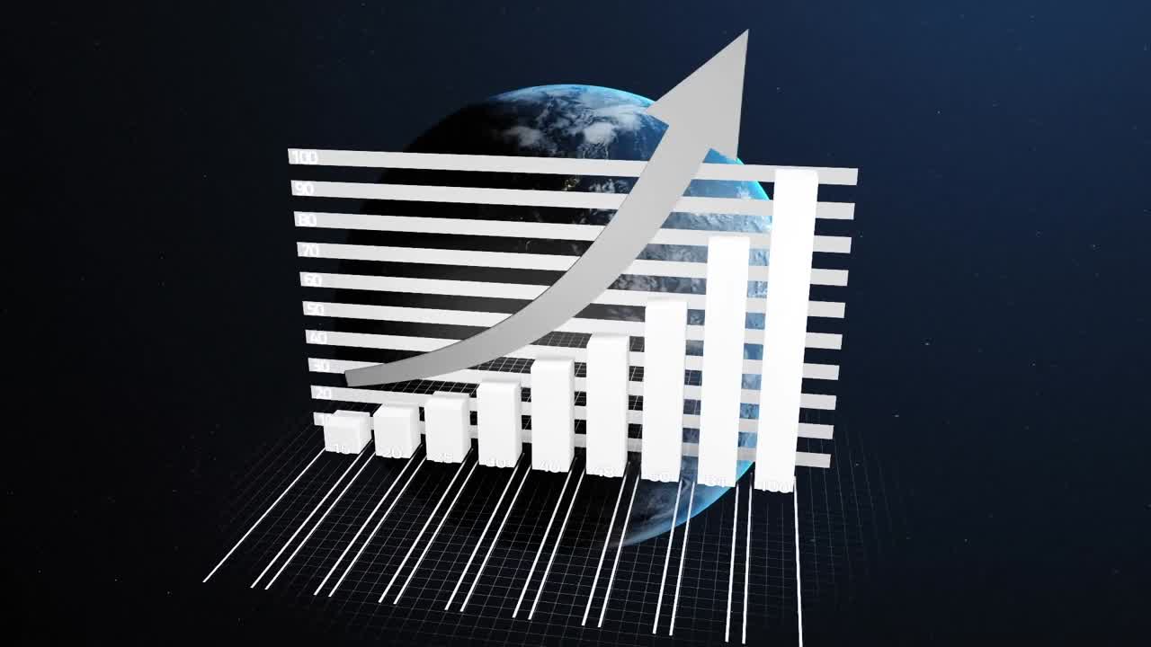 Animation of data processing and statistics over globe