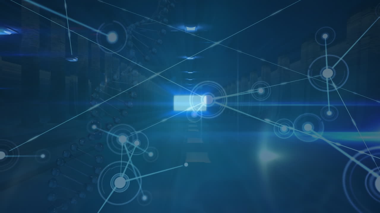 animación de la red de conexiones contra el túnel en un patrón sin costuras