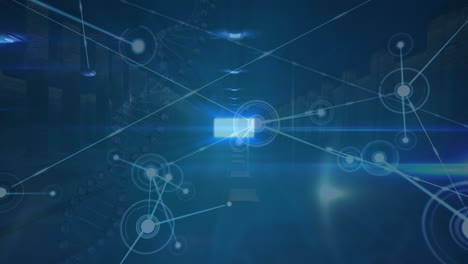 animation of network of connections against tunnel in seamless pattern