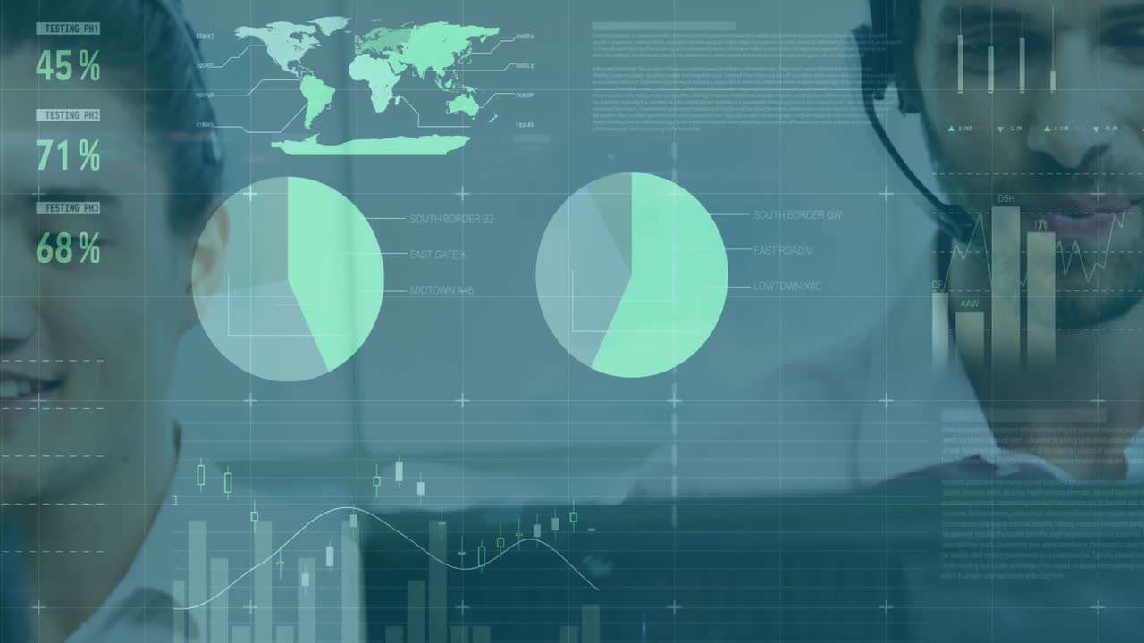 gráfico de finanzas sobre el equipo de negocios de trabajo.