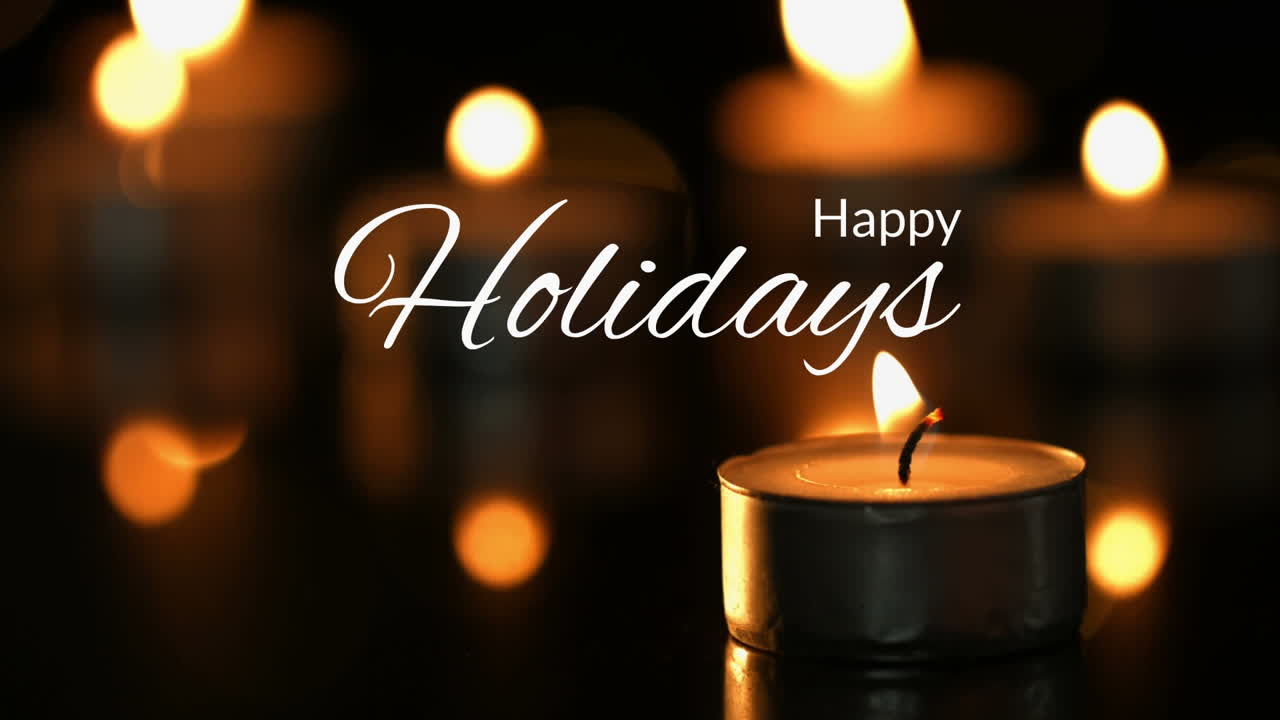 행복한 휴일 텍스트와 불타는  ⁇ 불 4k