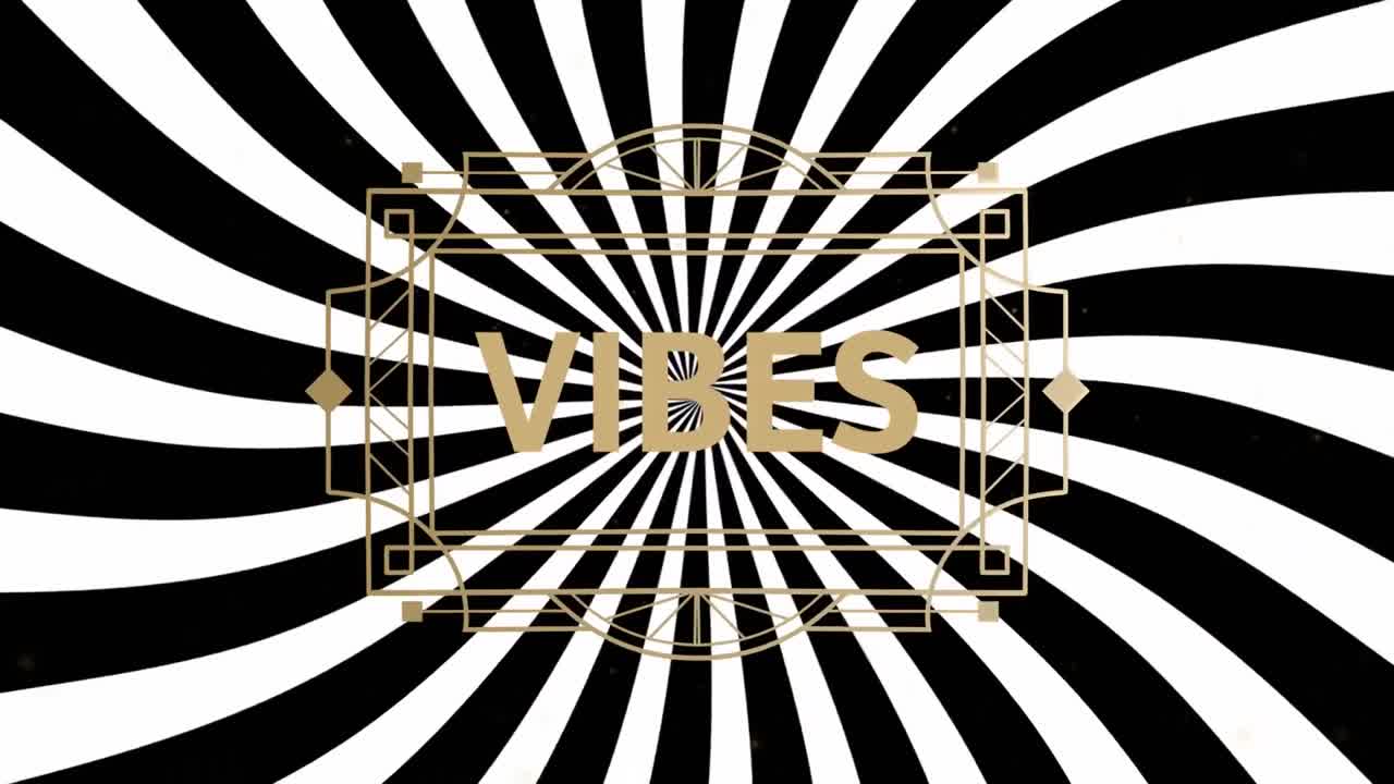 анимация вибраций текста на черно-белом фоне