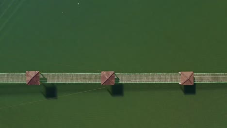 top down birds eye view of bacuag hanging bridge and octopus islet