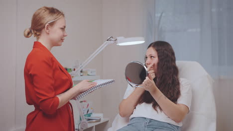 doctor examining a patient's face
