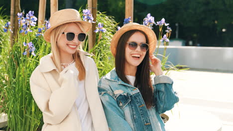 two women friends enjoying a sunny day