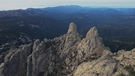 aerial view of corsica mountain range