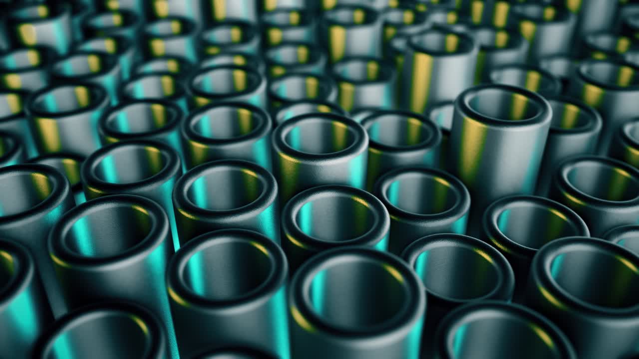 tubos metálicos en movimiento. fondo 4k abstracto