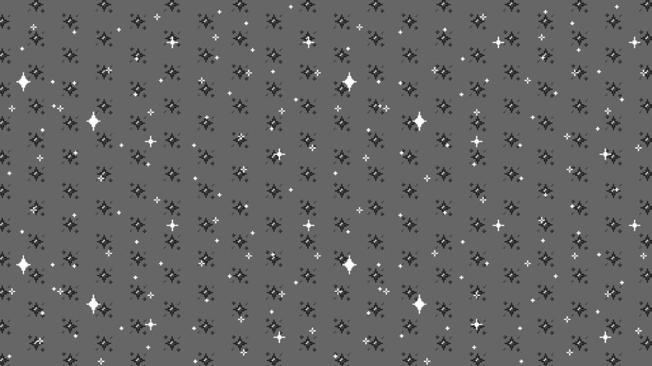 Stelle pixel art su sfondo grigio