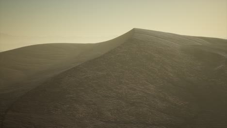 Aerial-view-on-big-sand-dunes-in-Sahara-desert-at-sunrise