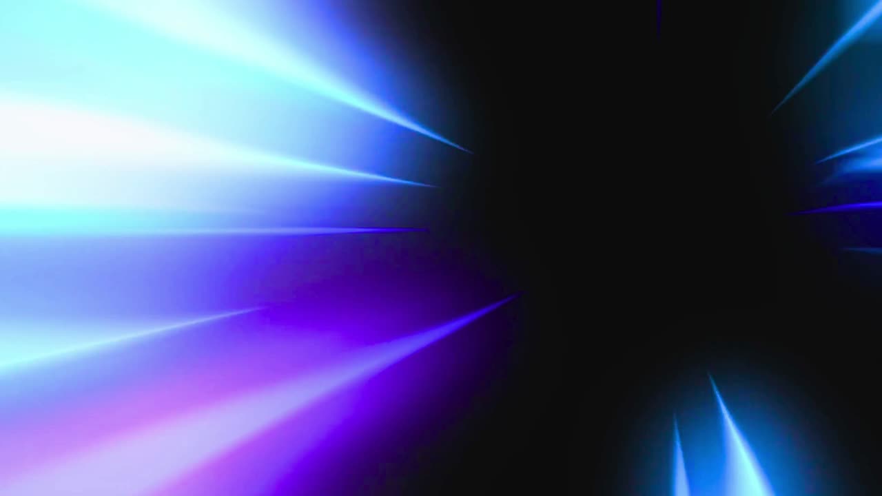 Dynamic Blue and Purple Light Rays Moving on Dark Background