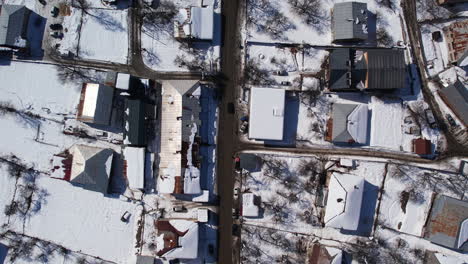 vuelo de drones de invierno sobre mestia