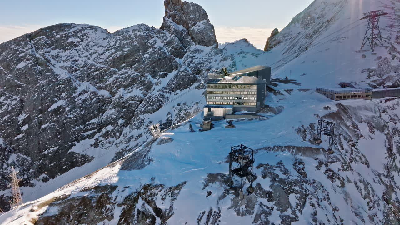 Aerial drone view of the Marmolada mountain in the Dolomites, northeastern Italy