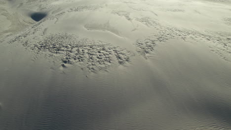 Flying-over-a-Sand-Dune-Being-Blown-Away-by-the-Wind,-North-of-Denmark,-Råbjerg-Mile