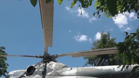 abandoned helicopter in the forest