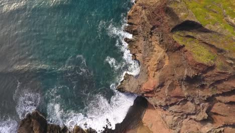 Rocky-coastline,-the-sight-of-a-collapsed-vulcano