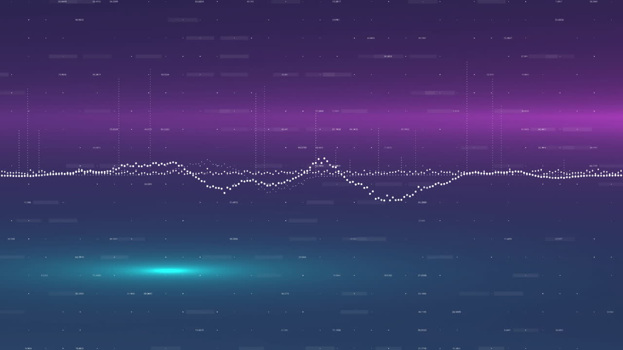 Animation of data processing on black background