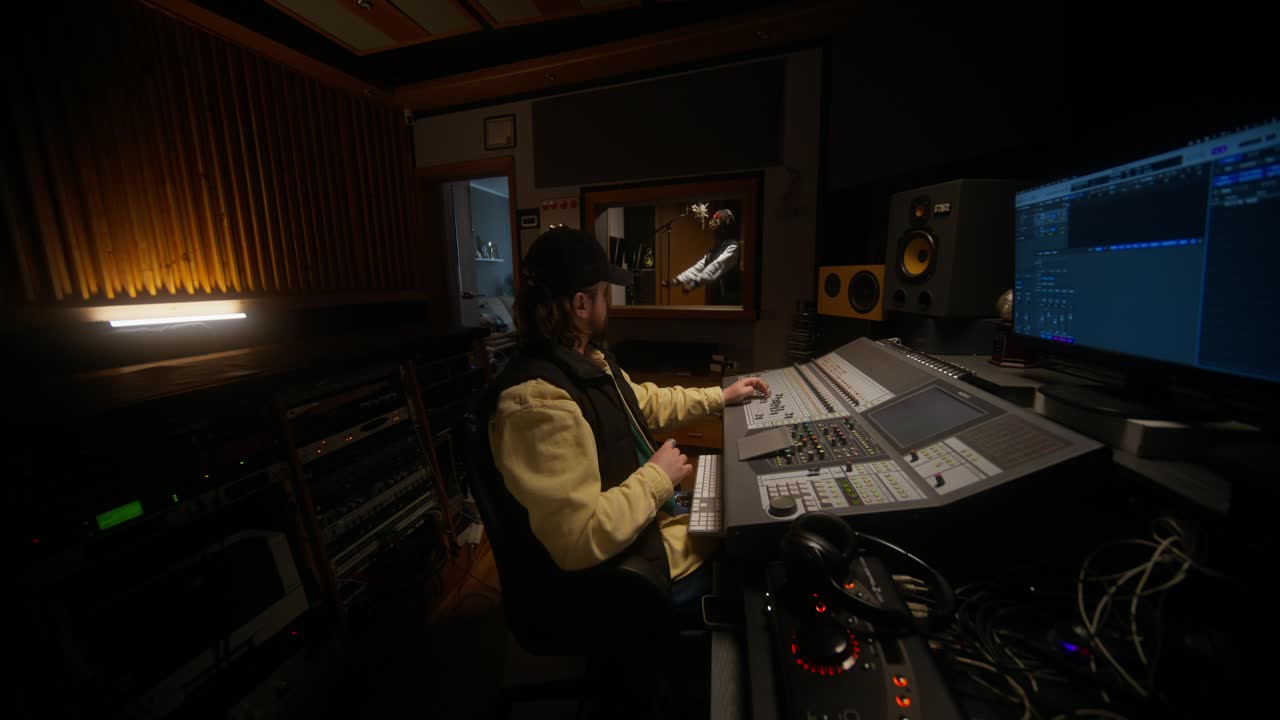 sesión de grabación de estudio de música