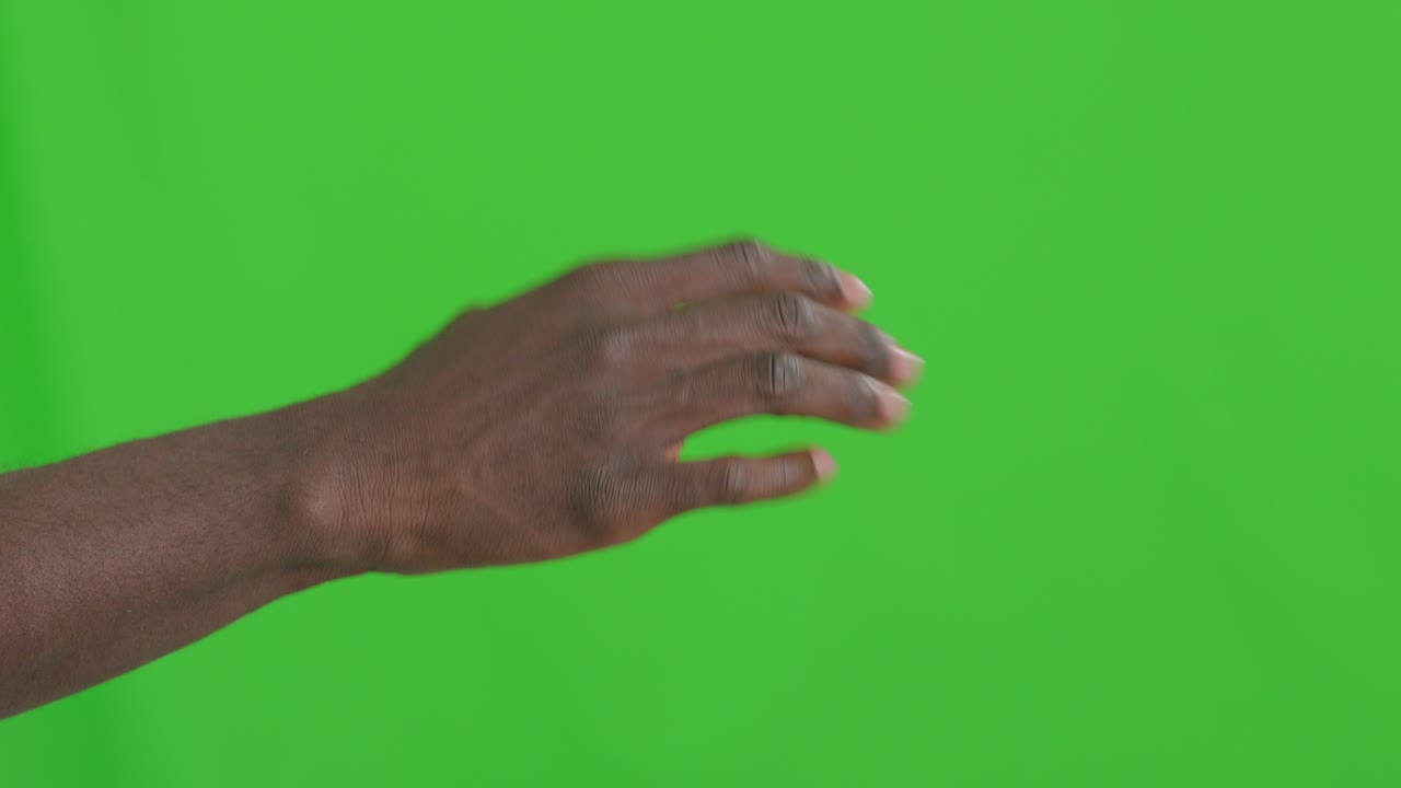 gestos con las manos en pantalla verde