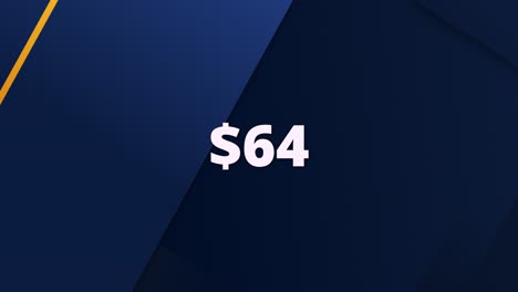 a modern and clean animated graphic showing a price tag of $64. ideal for use in e-commerce, digital ads, promotions, and product highlight videos