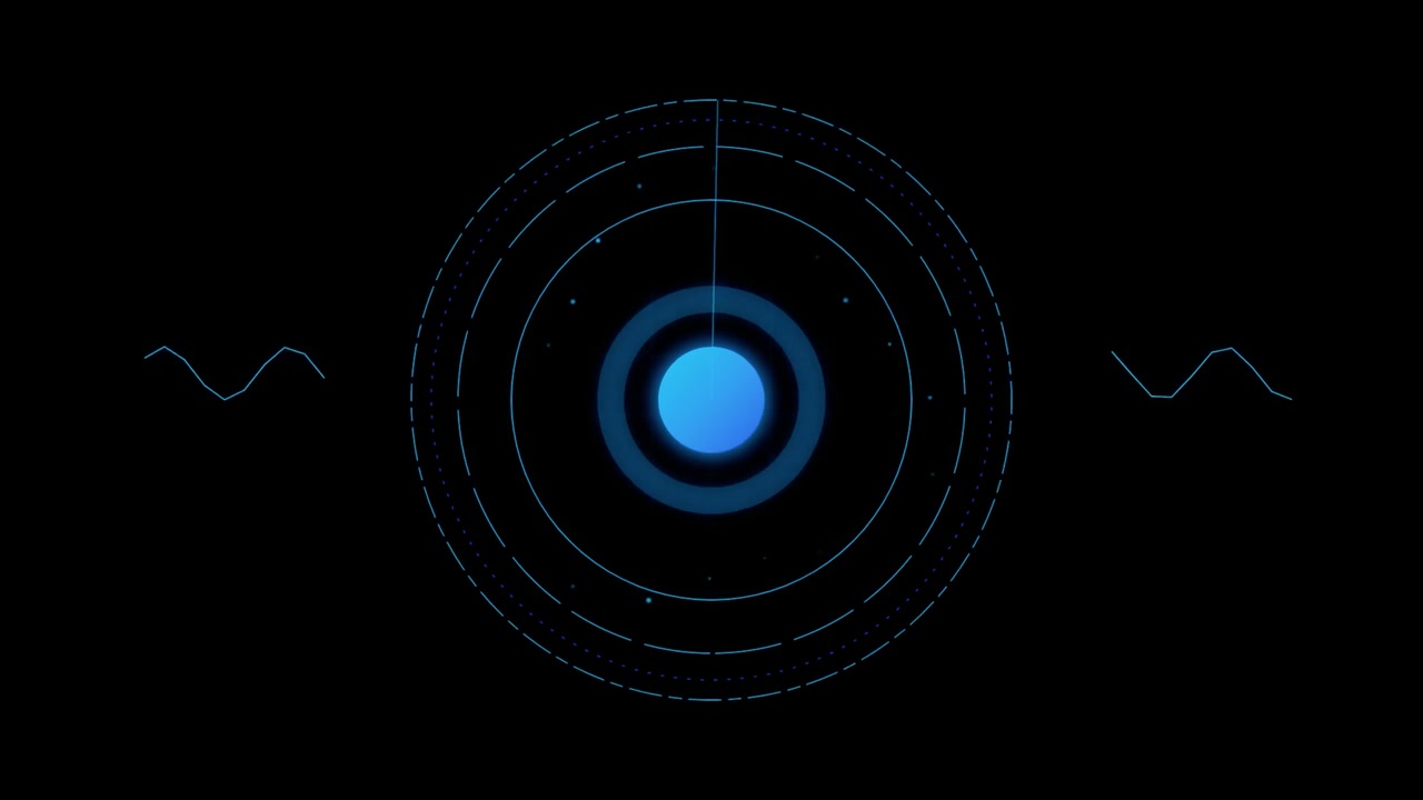 Interfaccia radar digitale con raggio di scansione rotante e forme d'onda