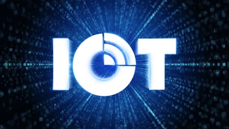 iot icon digital cyber space loop technology tunnel animation connecting devices via wireless iot