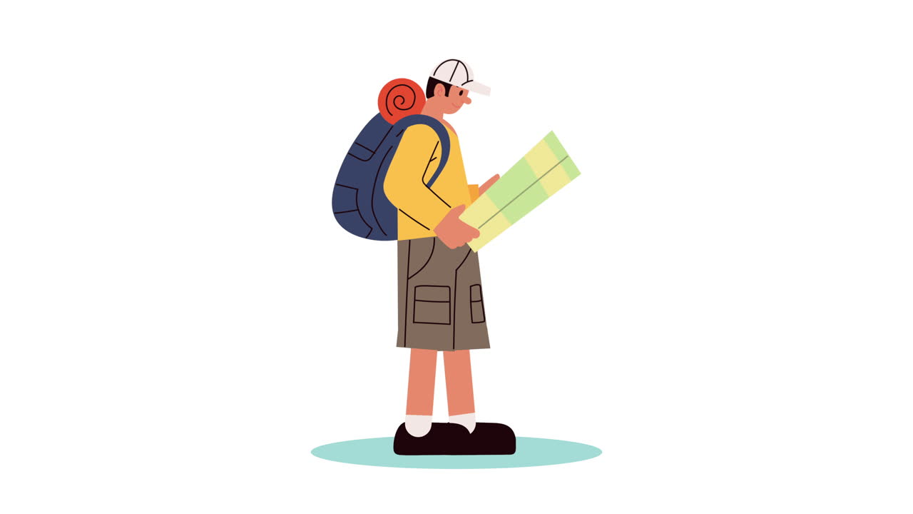 Man with Backpack and Map