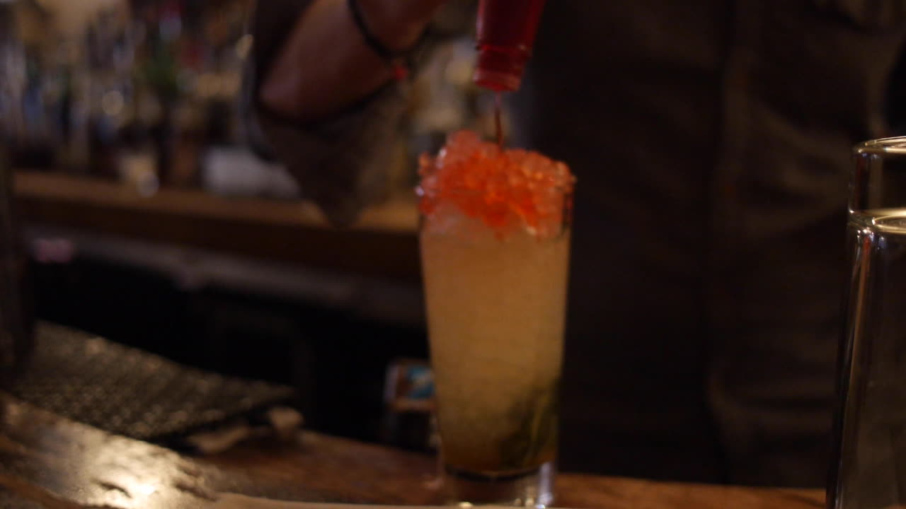 Bartender Preparing a Refreshing Cocktail
