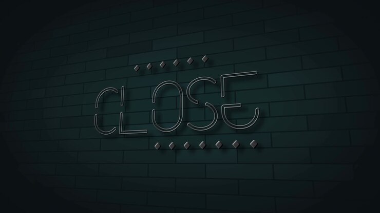 Close Neon Sign Lights animation.4K video.wall background.