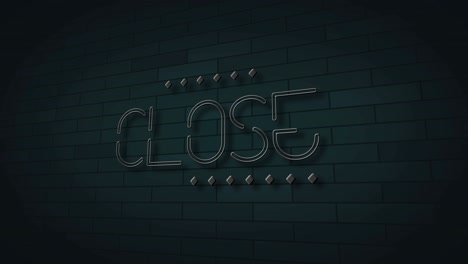 close neon sign lights animation.4k video.wall background.
