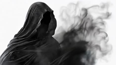 grim reaper silhouette in smoke