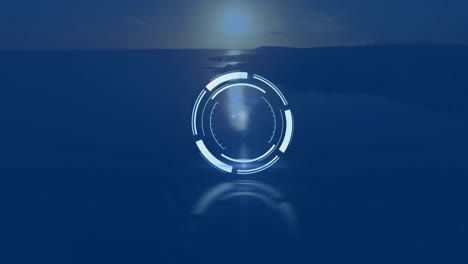 animación de la exploración del alcance sobre la puesta de sol y el paisaje