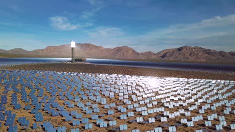 drone aerial over a vast solar power generating facility at primm nevada 5