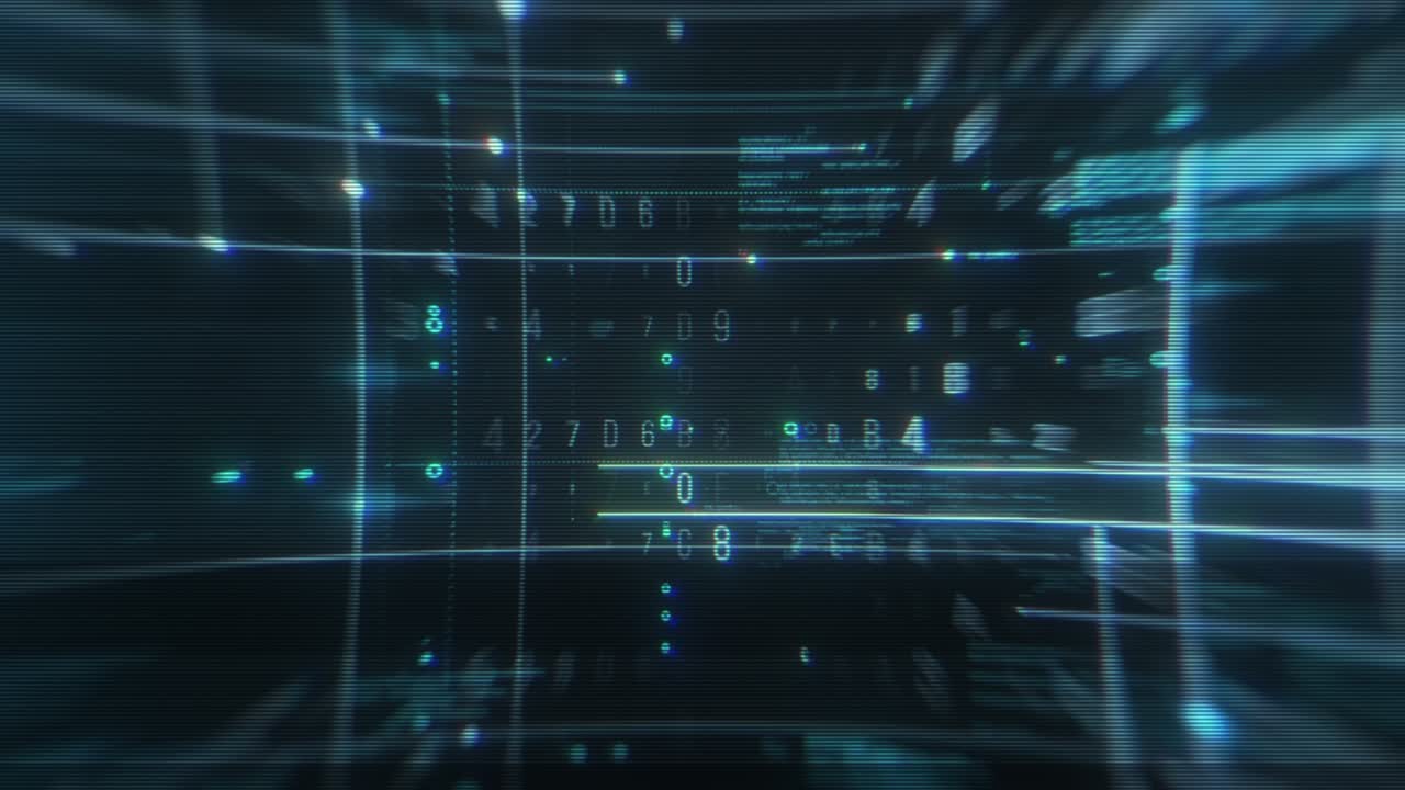 Digital Blue Abstract Information Technology Screen Background Loop