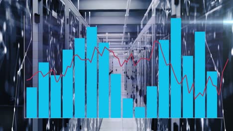 Animación-Del-Procesamiento-De-Datos-Estadísticos-Y-Red-De-Conexiones-Contra-La-Sala-De-Servidores-Informáticos