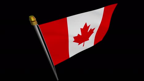 loop video of canada flag  fluttering in the wind, slow motion video of 4k , with alpha channel