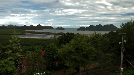 Looking-at-the-bay,-trees-and-sky-in-Thailand