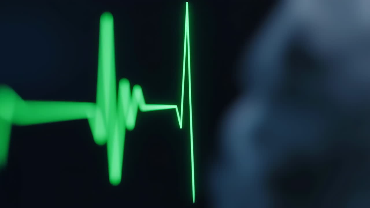 Heartbeat Monitor Display Showing ECG Pulse