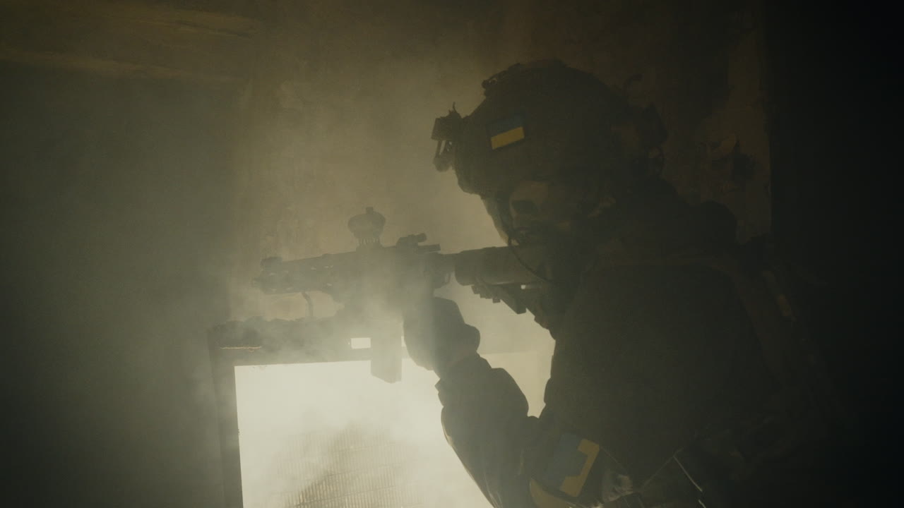 Ukrainian Soldier in Combat