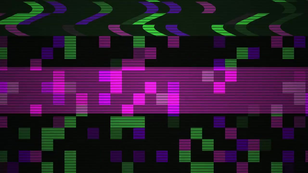 Digital Glitch Error with Flickering Pixels and Static Noise