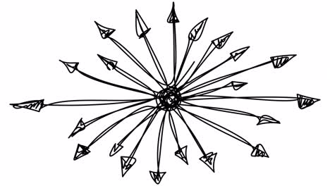 self-drawing of arrows in different directions in one line