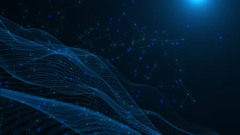 4k futuristic abstract technology background motion plexus shapes surface of dots and lines
