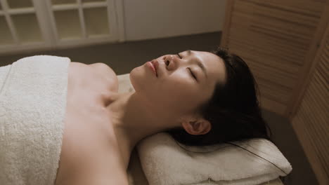woman relaxing during a spa treatment