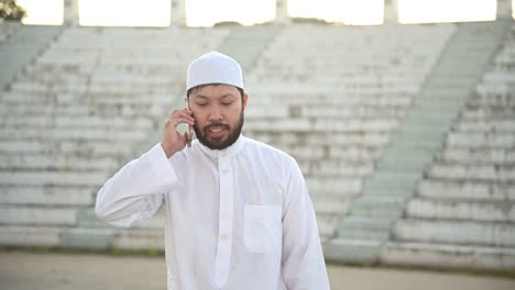 silhouette young asian muslim