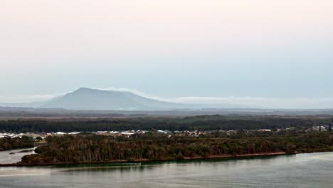 Serene-Landscape-with-a-Majestic-Mountain-Backdrop-Timelapse:-The-Harmony-of-Nature's-Vastness-and-Tranquility