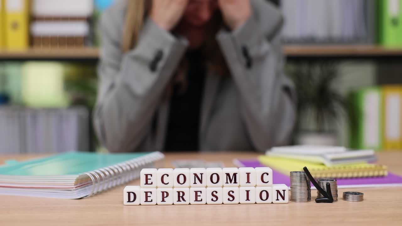 Images depicting economic depression and financial challenges