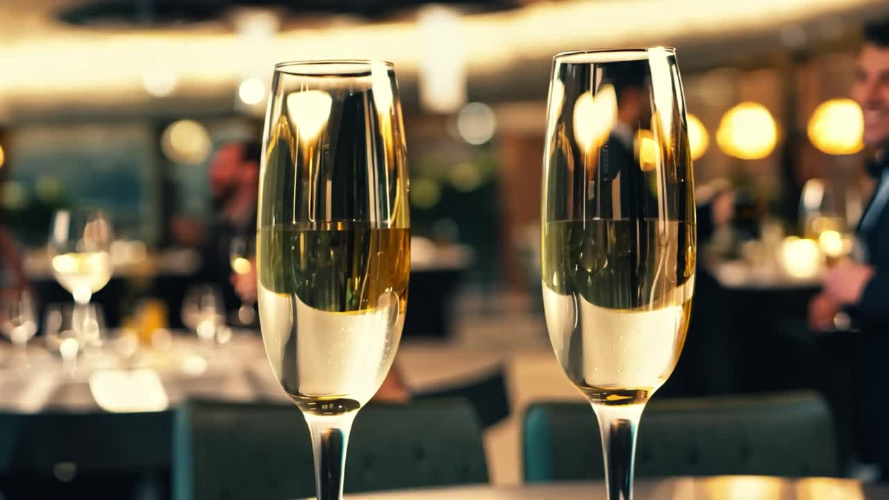 Calici di champagne in un ristorante