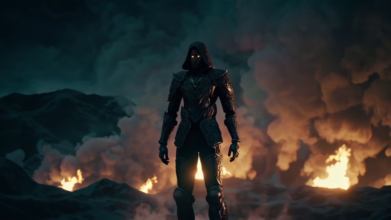 Dark Fantasy Character with Ornate Armor