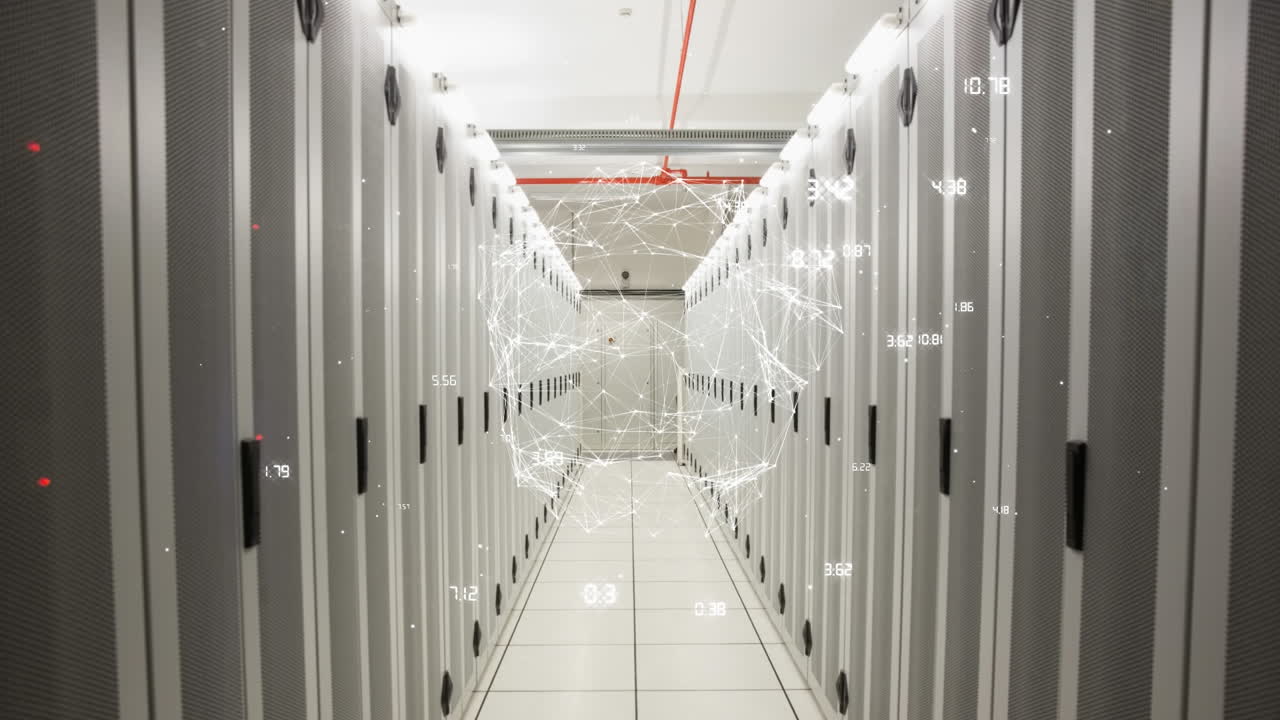 animación del globo y procesamiento de datos sobre la sala del servidor