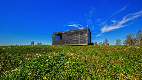 Seclusive-off-the-grid-thermowood-cabin-at-countryside-living-timelapse