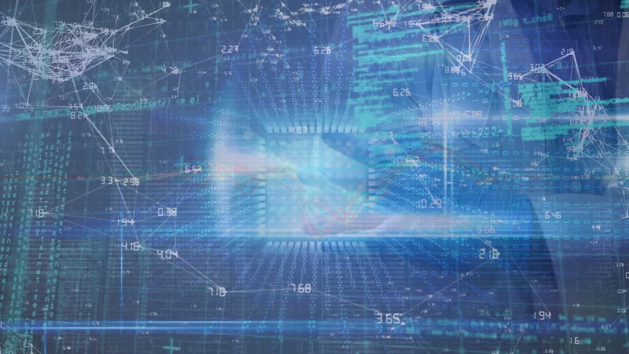 스테토스코프를 가진 의사 위에 아이콘과 연결 네트워크의 애니메이션